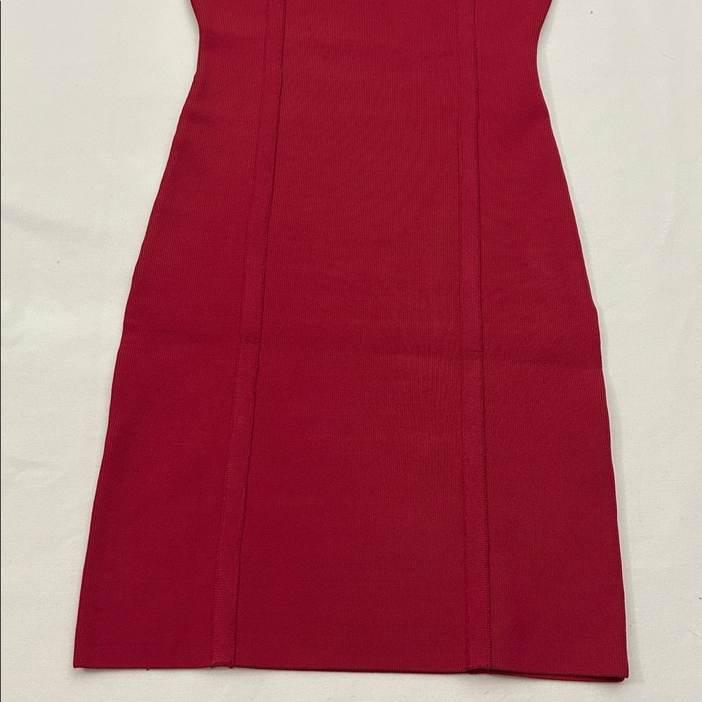 BCBG MaxAzaria Women M Dress Bandage BodyCon Scarlet Red Sleeveless 6264 - Picture 4 of 6